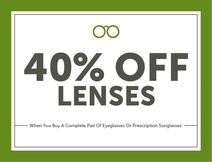 40% off lenses with frame purchase